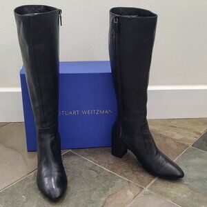 Stuart Weitzman Black Leather High Tall Boot